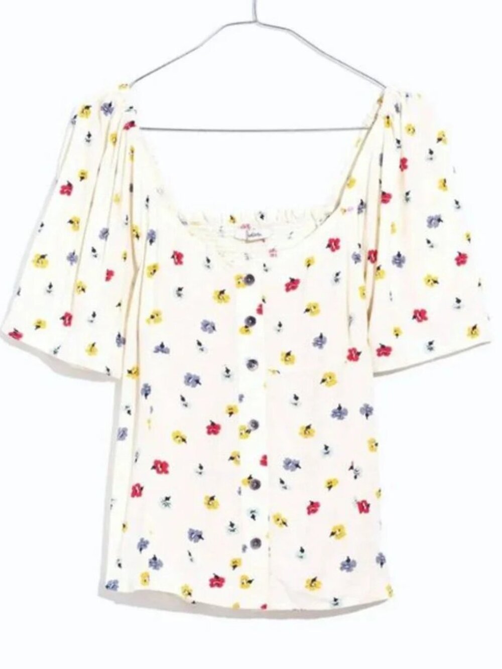 EUC Madewell Button-Front Top in Confetti Floral Small